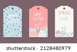 easter tags  labels with cute... | Shutterstock .eps vector #2128480979
