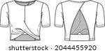 vector crop top fashion cad ... | Shutterstock .eps vector #2044455920