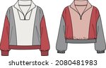 vector unisex sweatshirt... | Shutterstock .eps vector #2080481983