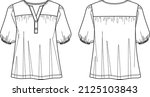 woman v neck blouse with... | Shutterstock .eps vector #2125103843