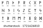 Runes set. 
Rune alphabet, futhark. Writing ancient Germans and Scandinavians. Mystical symbols. Esoteric, occult, magic.
Fortune telling, predicting the future.
Isolated.
Vector illustration