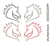 the concept of a horse head.... | Shutterstock .eps vector #1833322699