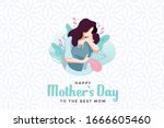 "happy mother's day" a vector... | Shutterstock .eps vector #1666605460
