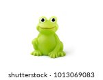 Frog Figure Rubber Toy On White ...