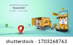 digital online shop global... | Shutterstock .eps vector #1703268763
