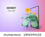 digital saving money online and ... | Shutterstock .eps vector #1896594103