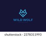 wolf logo design. letter w with ...