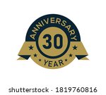 gold 30 years anniversary badge ... | Shutterstock .eps vector #1819760816