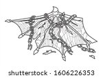 demon wings for art or coloring | Shutterstock .eps vector #1606226353
