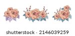 set of vintage roses bouquet... | Shutterstock .eps vector #2146039259