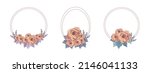 vintage rose patterns frame set ... | Shutterstock .eps vector #2146041133