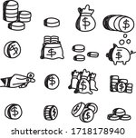 a set of coin icons suitable... | Shutterstock .eps vector #1718178940