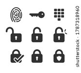 set of flat lock icons on white ... | Shutterstock .eps vector #1787318960