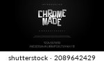 chrome made alphabet font... | Shutterstock .eps vector #2089642429