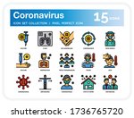 coronavirus icons set. ui pixel ... | Shutterstock .eps vector #1736765720