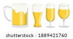 beer glass set. drink beverage... | Shutterstock .eps vector #1889421760
