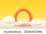 3d rendering podium  colorful... | Shutterstock .eps vector #2036431046