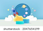 3d render podium with space... | Shutterstock .eps vector #2047654199