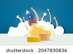 3d render podium with space... | Shutterstock .eps vector #2047830836