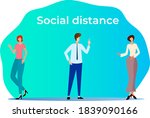 social distance.the man... | Shutterstock . vector #1839090166