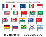 flags of g20 member countries.... | Shutterstock .eps vector #1916807870