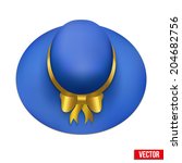 vintage blue fashion hat with... | Shutterstock .eps vector #204682756
