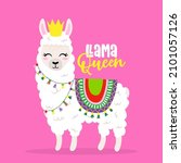 Llama Queen   Funny Vector...