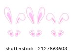 easter bunny ears and paws... | Shutterstock .eps vector #2127863603