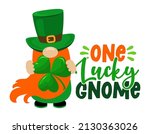 one lucky gnome   funny st... | Shutterstock .eps vector #2130363026