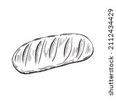 fresh loaf doodle style vector... | Shutterstock .eps vector #2112434429
