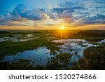 Sunrise in Pantanal, Brazil. Pantanal is the world
