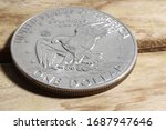 one dollar coin eagle money... | Shutterstock . vector #1687947646