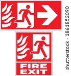 emergency fire exit sign... | Shutterstock .eps vector #1861852090