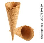 Small photo of ice cream cony isolate white background