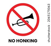 No Honking Sign Sticker With...