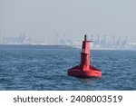 Small photo of Red sea bell buoy tall