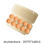eggs in a cardboard box... | Shutterstock .eps vector #2075716813