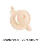 ceramic teapot isolated on... | Shutterstock .eps vector #2076486979