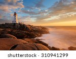 Light House At Peggy Cove At...