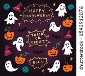 hand drawn halloween doodle.... | Shutterstock .eps vector #1543912076