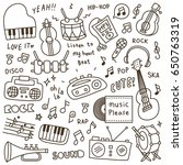 set of cute music instrument  ... | Shutterstock .eps vector #650763319