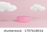 pink podium with cloud on... | Shutterstock . vector #1707618016