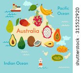 Fruit World Map  Australia....