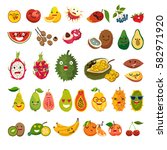 emoji of exotic fruits vector... | Shutterstock .eps vector #582971920