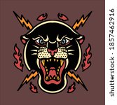 tiger and thunder tattoo vector ... | Shutterstock .eps vector #1857462916