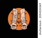 tattooed arms tattoo vector... | Shutterstock .eps vector #2054324369