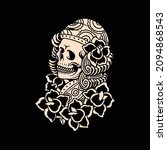 skull girl tattoo vector design | Shutterstock .eps vector #2094868543