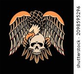 bold eagle tattoo illustration... | Shutterstock .eps vector #2098595296