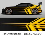 car wrap design with yellow and ... | Shutterstock .eps vector #1816276190
