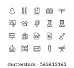 Education icon set, outline style